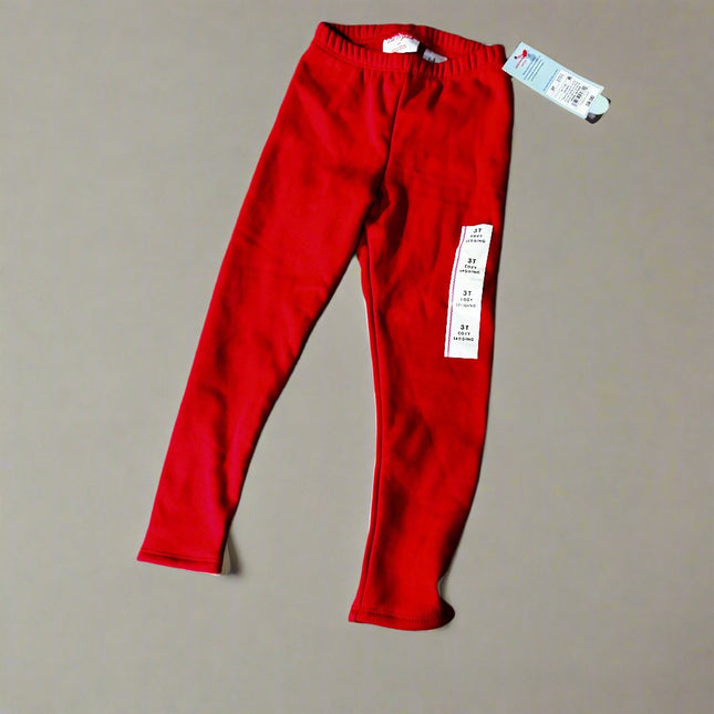 Unisex Fleece-Lined Red Legging Pants - Cat & Jack™, New - 3T

