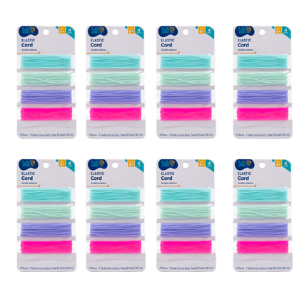 Hello Hobby Multicolor Elastic Cord,8 Pack of 4-Pack, Boys & Girls, Ages 6+ - 32 Total