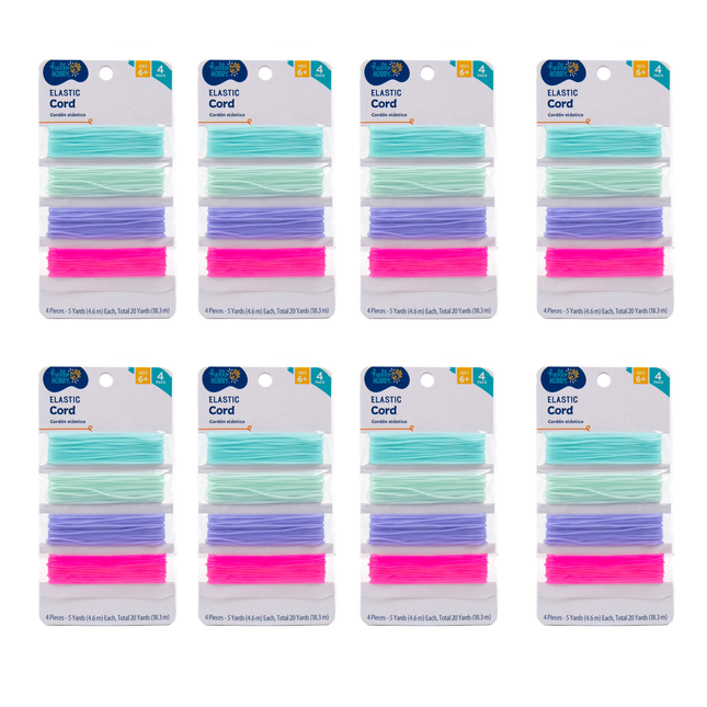 Hello Hobby Multicolor Elastic Cord,8 Pack of 4-Pack, Boys & Girls, Ages 6+ - 32 Total
