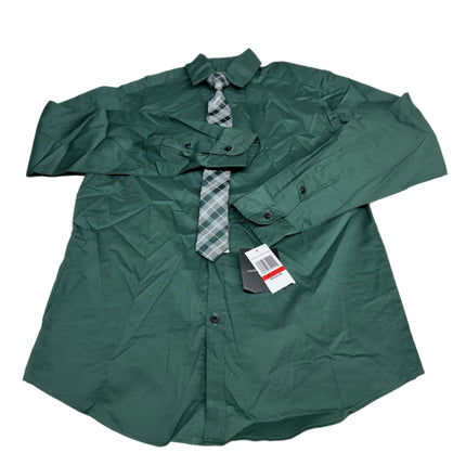 Van Heusen Flex Green Dress Shirt with Tie Set Size M (10/12) New
