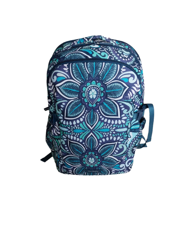 Vera Bradley Lighten Up Expandable Backpack Blue Island Medallion New