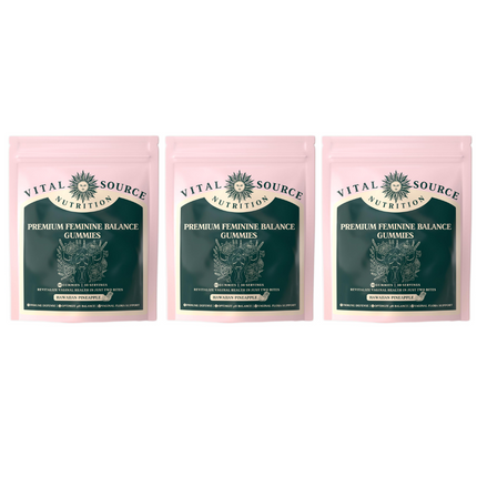Vital Source Feminine Balance Gummies for Women’s Wellness Hawaiian Pineapple 3 Pack, 