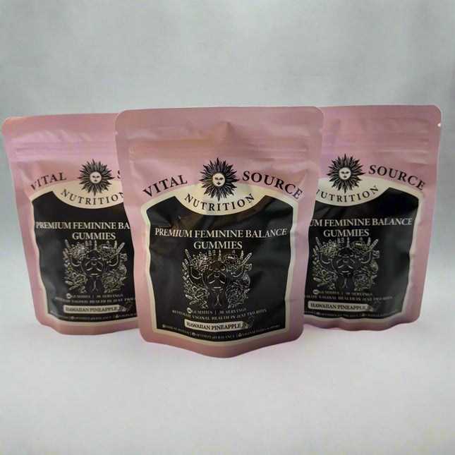 Vital Source Feminine Balance Gummies for Women’s Wellness Hawaiian Pineapple 3 Pack, New