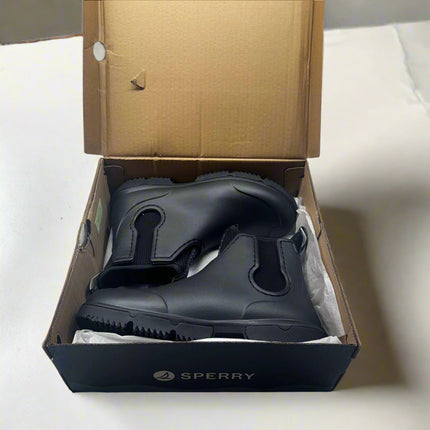 Sperry Float Rain Boots for Men, Black, Waterproof, Size 9 - New