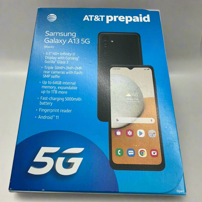 AT&T Samsung A13 5G - 64GB - Black - Prepaid Smartphone - New