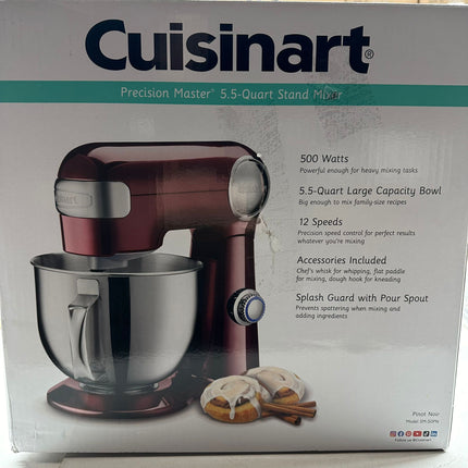 Cuisinart 12-Speed Stand Mixer, 5.5 Quart Bowl, SM-50PN - Pinot Noir (New)