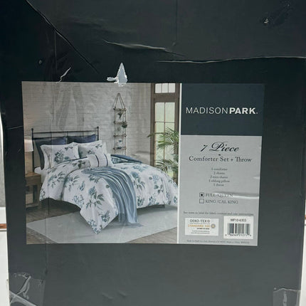 Benita 7pc Printed Seersucker Comforter Set - Blue (New)