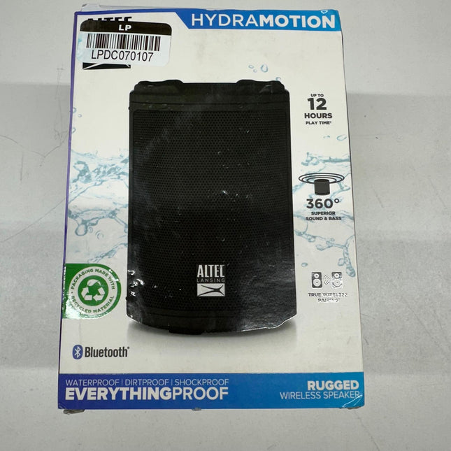 Altec Lansing HydraMotion Wireless Bluetooth Speaker - 360° Sound, IP67 Waterproof, Black (Open Box)