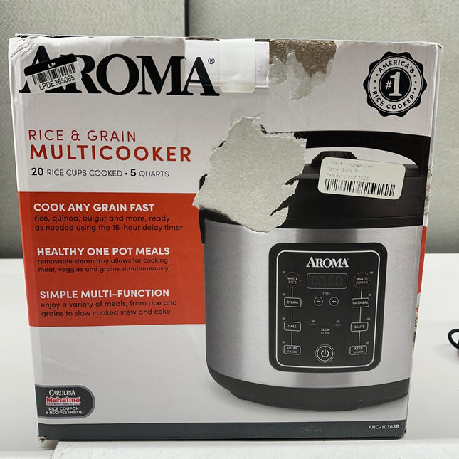 Aroma 20-Cup Digital Multicooker & Rice Cooker - Stainless Steel, New