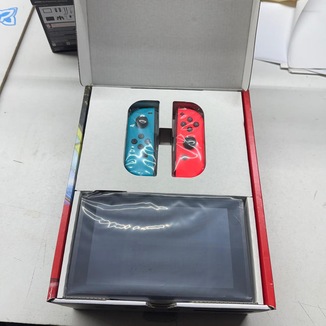 Nintendo Switch™ Console with Neon Blue & Red Joy-Con + Mario Kart™ 8 Deluxe + 3-Month Nintendo Switch Online – Open Box