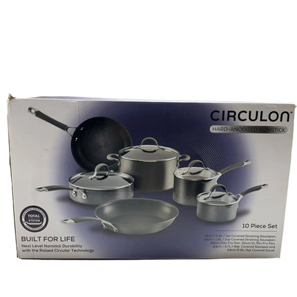 Circulon Elementum Hard Anodized 10-Piece Nonstick Cookware Set - Gray - Open Box