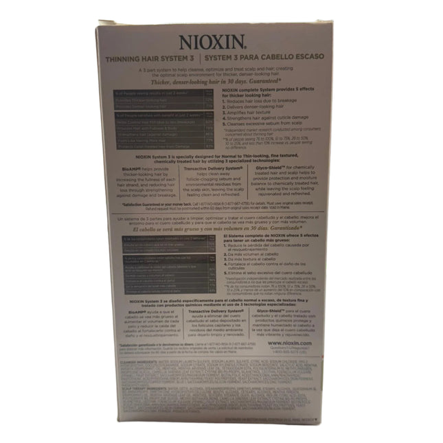 Nioxin System Kit 3: Cleanser 10 oz, Scalp Therapy Conditioner 5 oz, Scalp Treatment 3 oz – For Colored Hair with Light Thinning – New