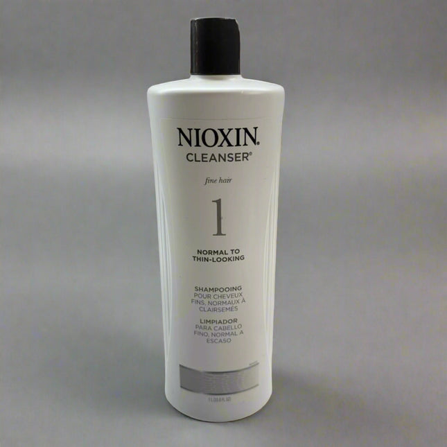 Nioxin System 1 Scalp + Hair Thickening Shampoo – 33.8 oz – For Natural Hair with Light Thinning – New