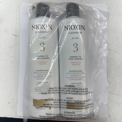 Nioxin System 3 Cleanser Shampoo – 16.9 oz (Pack of 2) – For Color-Treated Hair with Light Thinning – New