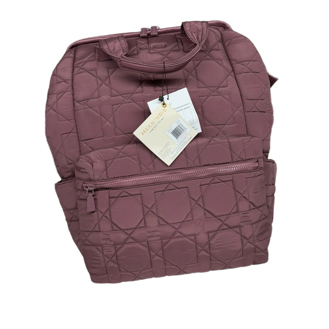 Max Studio Quilted Nylon Travel Backpack with Front Zipper Pocket – Pink – New
