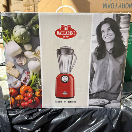 Ballarini Tesoro Countertop Blender – Metallic Grey, 800W, 32oz Carafe, Personal Cup Included