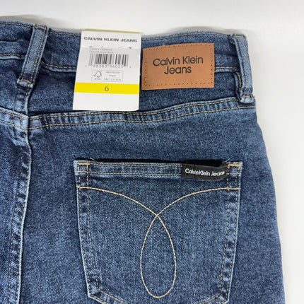 Calvin Klein Women’s High Rise Straight Leg Jeans Dark Blue Size 6 – New