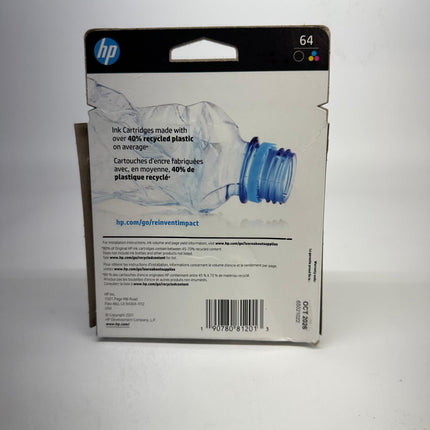 HP 64 Black & Tri-color Ink Cartridge 2-Pack X4D92AN – New