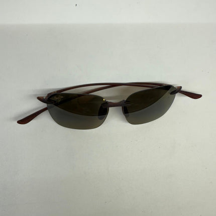 Maui Jim Komohana Polarized Rimless Sunglasses Rootbeer Matte Small – New