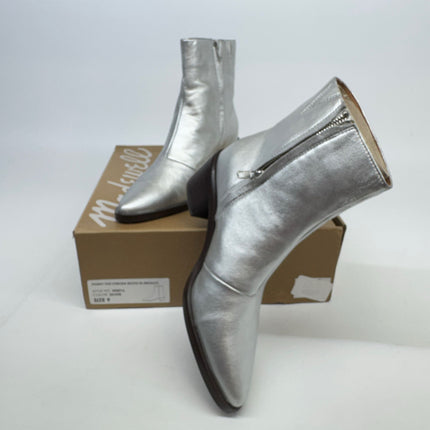 Madewell The Darcy Ankle Boot Metallic Silver Size 9 M New
