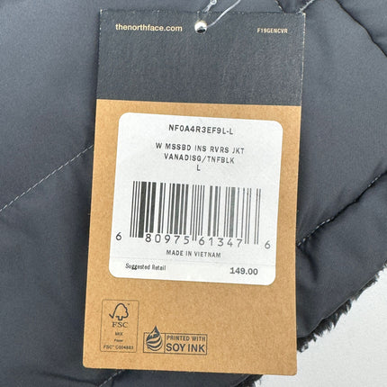 The North Face Mossbud Jacket Grey/Black Women's Size L New
