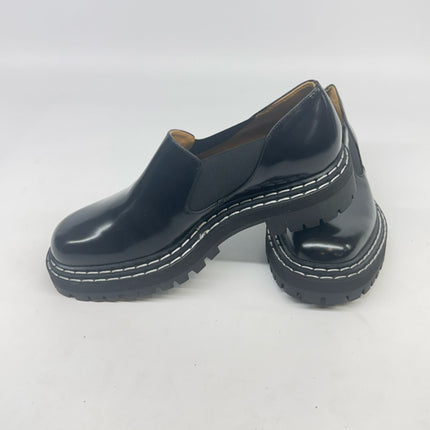 Proenza Schouler Black Leather Platform Slip-On Loafers Size 10 New Without Box