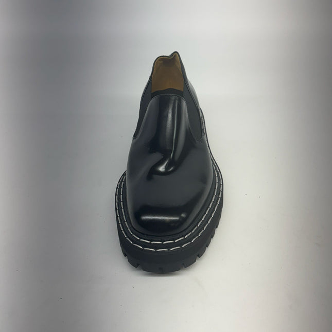 Proenza Schouler Black Leather Platform Slip-On Loafers Size 10 New Without Box