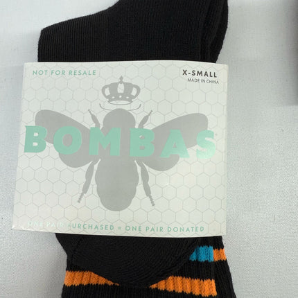 Bombas Black Honeycomb Arch Socks Size XS 3 Pairs - Made For Donation New