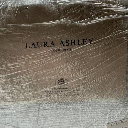 Laura Ashley Queen Comforter Set - Cotton Reversible Bedding, Bedford Blue, Warehouse Dirt (Open Box)