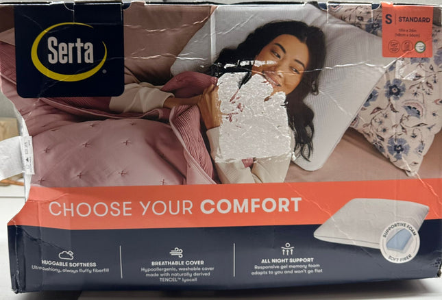 Serta® Comfort Boost Gel Memory Foam & Fiber Pillow - Open Box