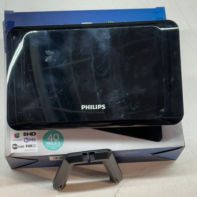 Philips Indoor TV Antenna - Digital HDTV, 4K Smart TV Compatible, Black (Open Box with Scratches)