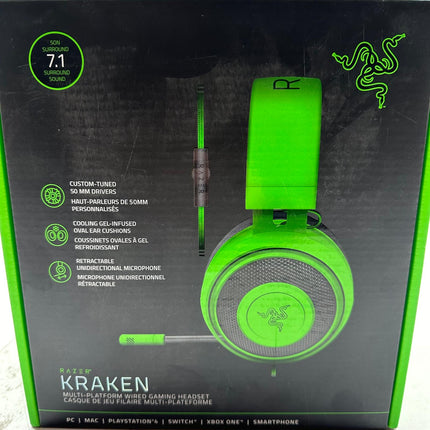 Razer Kraken Green Gaming Headset with Mic for PS5, Xbox, PC – Open Box