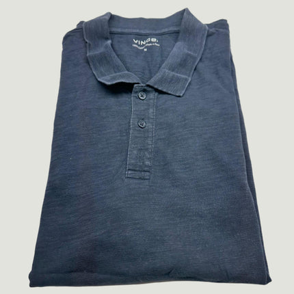 Vince Men's Short Sleeve Polo Shirt - 100% Cotton, Made in Peru, Navy, Size M (New Without Tags)