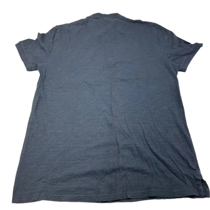 Vince Men's Short Sleeve Polo Shirt - 100% Cotton, Made in Peru, Navy, Size M (New Without Tags)