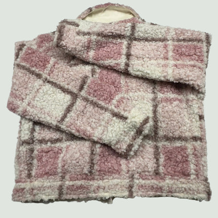 Design History Girls Pink Combo Sherpa Jacket, Size L (New)
