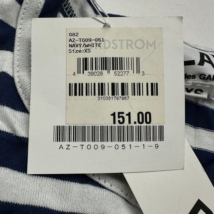 Comme des Garçons PLAY Women's Navy/White Striped Long Sleeve T-Shirt - Size XS (New)