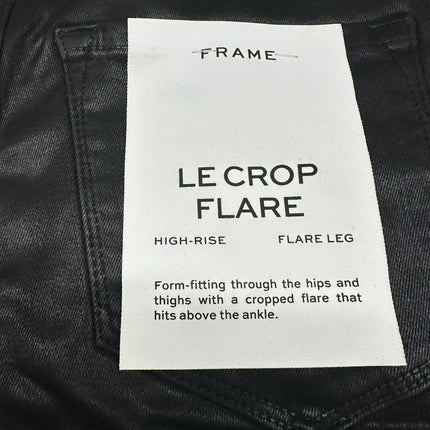 Frame Le Crop Women Flare Black Leather Pants - New, Size 25