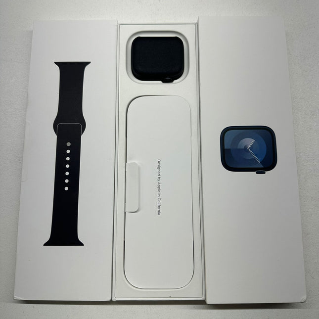 Apple Watch Series 9 (GPS) 45mm Aluminum Case - Open Box, Midnight Sport Band - M/L (2023)