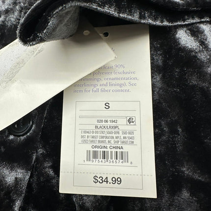 Stars Above Women's Velvet Short-Sleeve Shirt - New, Size S, Black