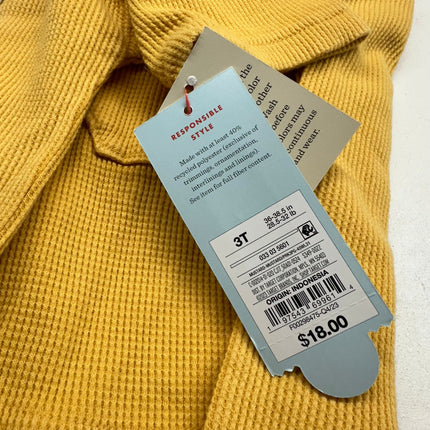 Cat & Jack Toddler Waffle Knit T-Shirt and Shorts Set - New, Size 3T, Yellow