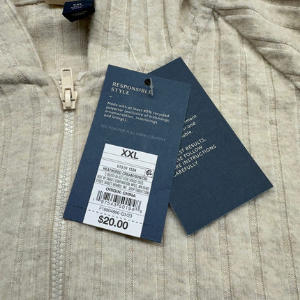 Universal Thread Women's Zip-Up Hoodie - Size XXL - Heathered Cream - New
