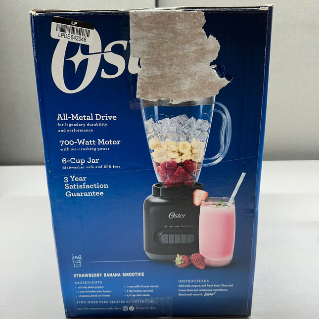 Oster 6-Cup 5-Speed 700-Watt Blender with Plastic Jar, Black - New