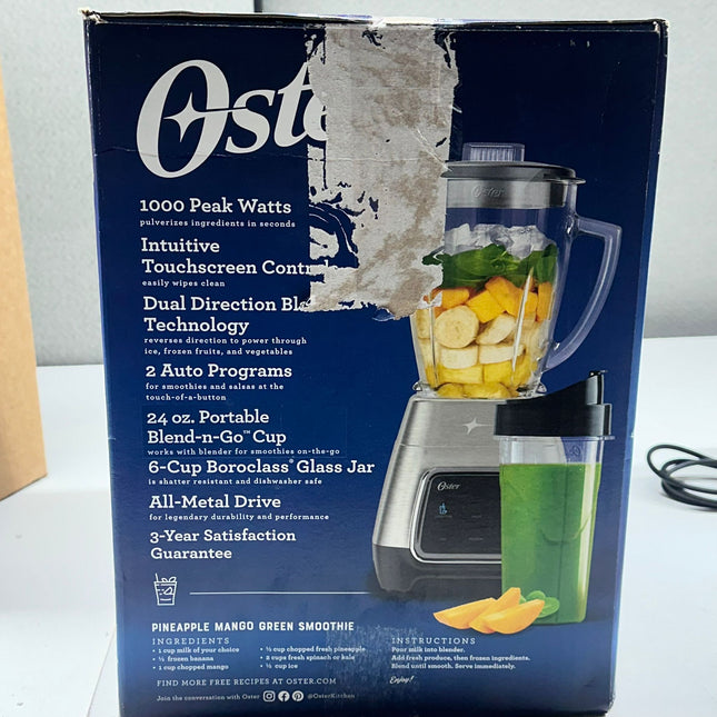 Oster 2-in-1 Power Reversing Blender with Touchscreen Technology, 1000W - Open Box