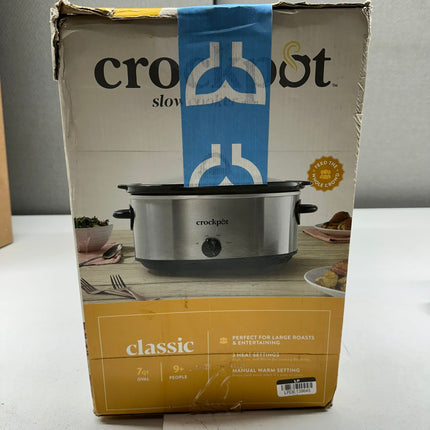 Lightly Used Crock-Pot 7qt Manual Slow Cooker - Stainless Steel Lightly Used