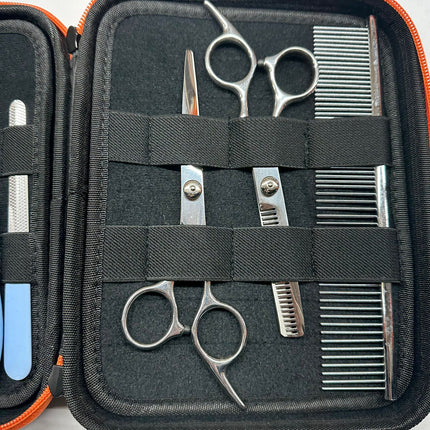 Quecy Dog 4CR Stainless Steel Grooming Scissors Kit – New