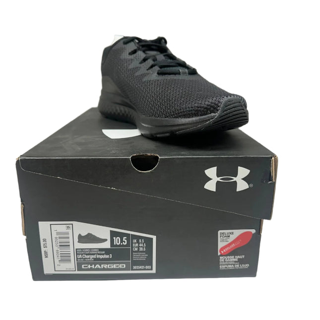 Under Armour Men's UA Charged Impulse 3 Running Shoes – Black/Black/Black – Size 10.5 – New