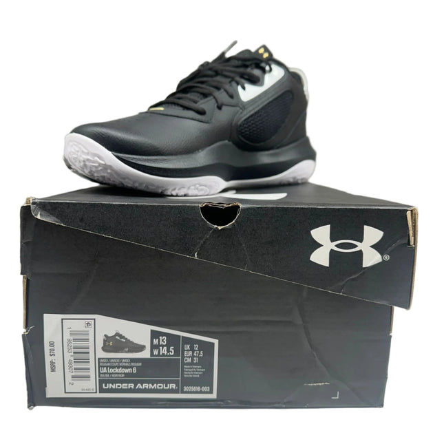 Under Armour Unisex Lockdown 6 Basketball Shoes – Black – Size 13 US MEN  – New