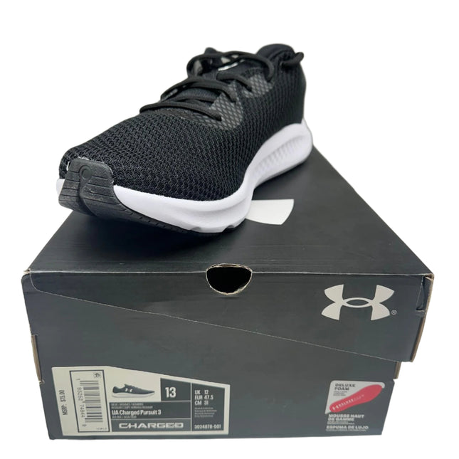 Under Armour Men's Charged Pursuit 3 Running Shoes – Black/White – Size 13 – New