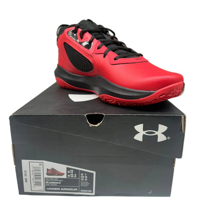 Under Armour Unisex Lockdown 6 Basketball Shoes – Red/Black/White – Men's Size 12 – New
