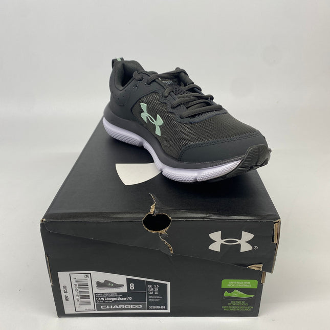 Under Armour Women's Charged Assert 10 Running Shoes - Jet Gray/Gray/Aqua Foam, Size 8, New